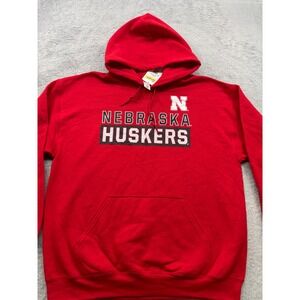 Nebraska Huskers NCAA Hoodie Sweatshirt Athletic Red Mens Large NWT